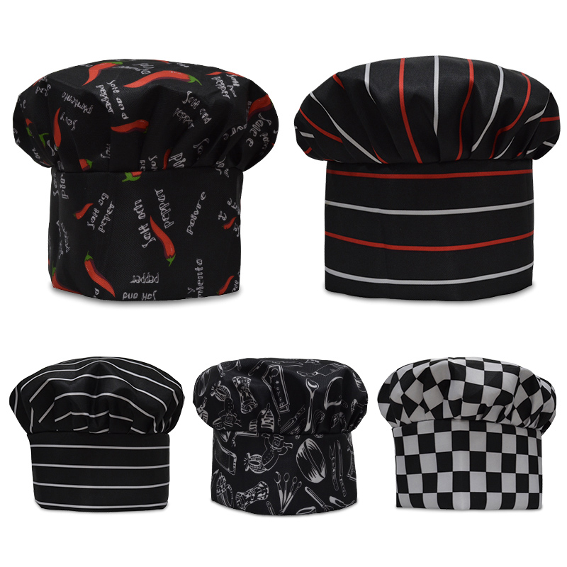 Конкурентоспособная цена, эластичная Регулируемая форма для кухни, хлопковая шляпа шеф-повара, вышитая цветная печать логотипа на заказ