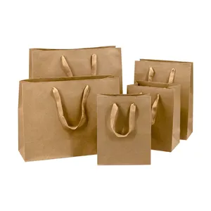 Borse al dettaglio all'ingrosso HDPK marrone cotone corda sacchetti di carta regalo scarpe e abbigliamento imballaggio bolsas de papel