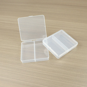 Transparent Plastic Storage Boxes 2 Compartment Rectangular Office Organizer For Cards Stationery Jewelry Beads Spare Parts - Product Image 3