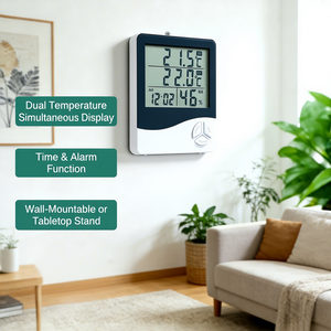 Thermo-hygromètre numérique en plastique d'intérieur, instrument portable <span class=keywords><strong>pour</strong></span> <span class=keywords><strong>mesurer</strong></span> l'<span class=keywords><strong>humidité</strong></span> et la température, OEM/ODM, 1 an - Product Image 1