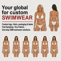 OEM Fabrikant Op Maat Gemaakt Effen/Geprint Kleur Bikini Set Voorknoop Twist Top Brede Band Hoge Taille Hoge Snit Tweedelig Zwempak