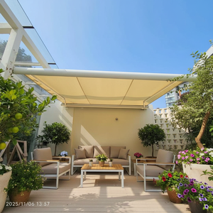Auvent <span class=keywords><strong>motorisé</strong></span> à cassette intégrale avec éclairage LED pour terrasses extérieures et ombrage de jardin - Product Image 2