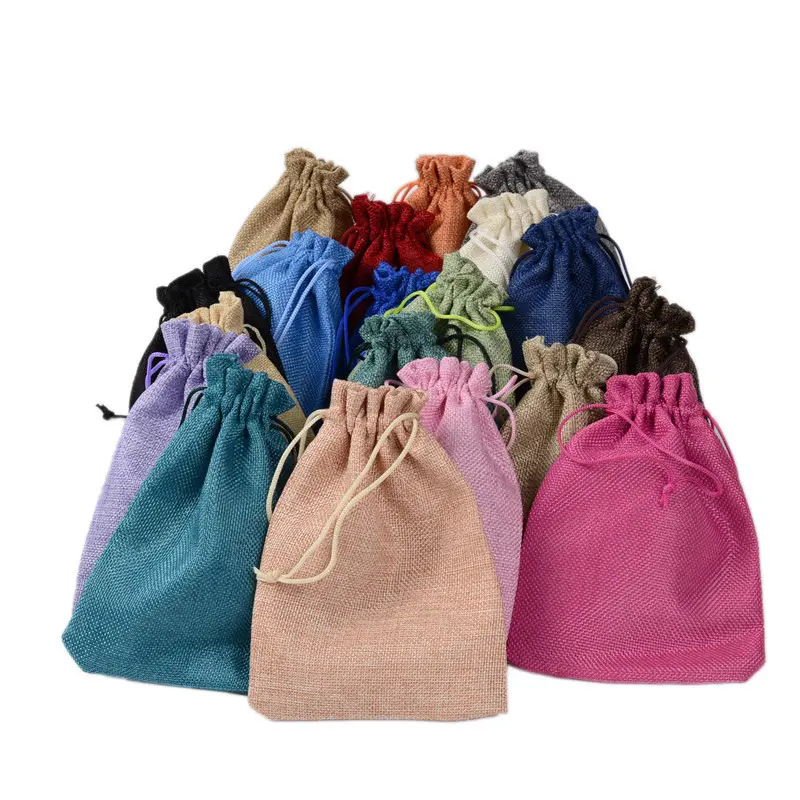 Drawstring Wholesale Promotion Cheap And Practical Storage Bag Cotton And Linen Gift Burlap Drawstring Bag Blank Or Custom Logo