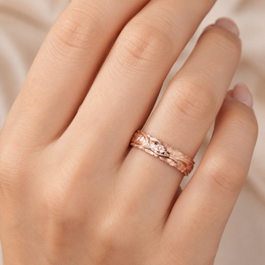 Anello con fiore di rosa per donna, accessorio per dito con design floreale intagliato, da indossare tutti i giorni - Product Image 3