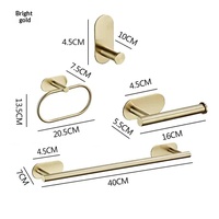 Ensemble de salle de bain moderne et minimaliste en acier inoxydable YOTO – Support de rangement exclusif, porte-serviettes, barre porte-serviettes, anneau porte-serviettes, support mural