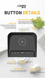 HF18W AUX Carte TF Radio FM Appels vocaux Multifonction 3 en 1 Réveil Écran Téléphone <span class=keywords><strong>portable</strong></span> Chargeur sans fil Haut-parleur Bluetooth - Product Image 4