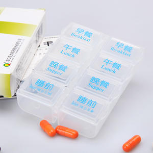 Pilulier portable en PP à 8 compartiments, vente en gros, directement des fabricants, petit étui avec rappel de 2 jours - Product Image 2