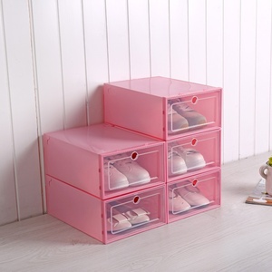 Zapatero de plástico transparente ecológico a prueba de polvo tipo cajón para el hogar caja de almacenamiento de zapatos plegable gabinete de zapatos - Product Image 6