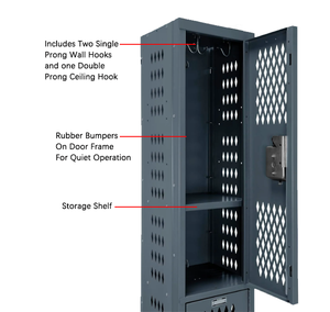 Двойной вентилируемый сверхмощный спортивный шкафчик - Product Image 3