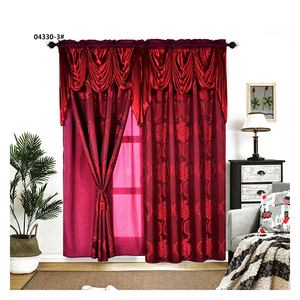 Rideaux de chambre à coucher <span class=keywords><strong>Europa</strong></span>, rideaux de salon, ensembles de rideaux rouges de qualité, cantonnière - Product Image 1