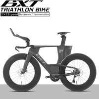 Vélo de course en fibre de carbone BXT T1000Carbon, câblage interne, cadre compatible L-TWOO ERX 2*12 vitesses, freins à disque 160 mm avec guidon TT