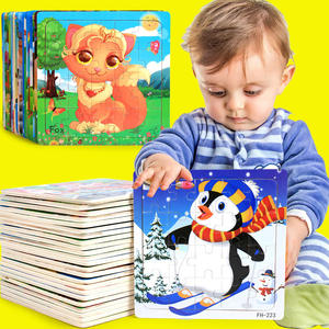 20pcs Montessori 3d Wooden Kids Cartoon Animal Jigsaw Puzzle Children Early Educational Building Blocks Learning <strong>Game</strong> - Product Image 4