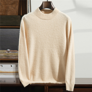 Suéter Personalizado de Cachemira 100% para <span class=keywords><strong>Hombre</strong></span>, <span class=keywords><strong>Cuello</strong></span> Semialto, Color Sólido, Manga Larga, Otoño-Invierno - Product Image 4