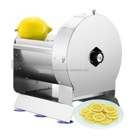 Industriële commerciële fruit snijmachine voor banaan, limoen, mango, citroen, gember; ruimtebesparend en compact.