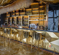 Comptoir de bar commercial moderne pour hôtels et centres commerciaux, mobilier de bar à cocktails sur mesure avec garantie de 10 ans