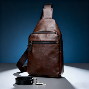 Nhà Sản Xuất Tùy Chỉnh Handmade <span class=keywords><strong>Buffalo</strong></span> Da Đa Năng Du Lịch Đi Bộ Đường Dài Crossbody Ngực Ba Lô Với Có Thể Điều Chỉnh Dây Đeo Vai - Product Image 4