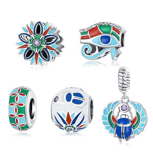 Bracciale egiziano eye of Horus perline significato guardiano fai da te branelli allentati accessori gioielli SCC2256 - Product Image 2