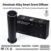 Diffuseur d'arômes domestique 150 ml en aluminium sans fil rechargeable sans eau avec veilleuse 5 couleurs et télécommande via application 4000 mAh pour parfumer l'ambiance