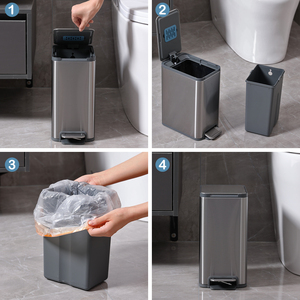 Elpheco Chân Đạp Thùng Rác Có Thể 5L Thép Không Gỉ Với Mềm-Đóng Nắp Cho Nhà Bếp Phòng Ngủ Văn Phòng - Product Image 5