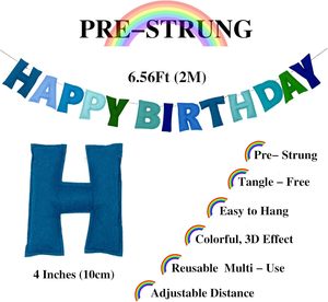 Buon compleanno striscione in tessuto di feltro arcobaleno ghirlanda di compleanno decorazione per striscione di buon compleanno - Product Image 2