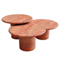 Table basse ronde italienne en travertin Table basse ronde en travertin pierre naturelle