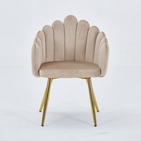 Chaise de salle à manger en velours au design moderne avec pieds en métal, durable et écologique pour l'ameublement de la maison