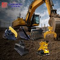 Aksesoris Auger Ripper Mini Excavator SHIYOU 0.8-4 Ton, Peralatan Konstruksi Penggalian dan Pengeboran Tanah Hidrolik