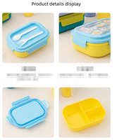 Ensemble de boîte à lunch pour enfants avec bouteille d'eau, boîte à sandwich, cuillère et fourchette, en plastique micro-ondable