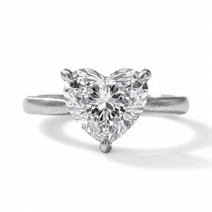 Anillo de Diamantes Solitario en Forma de Corazón de Lujo de 2 Quilates, Anillo de Compromiso de Oro Real de 10k, 14k, 18k, Joyería Fina Personalizada para Mujer - Product Image 1