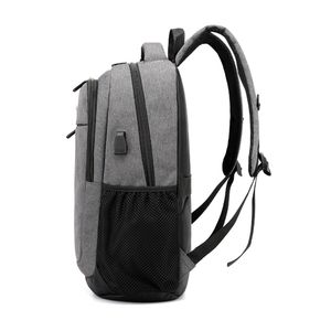 Estilo coreano personalizable oem barato impermeable rígido gris paquete de la Universidad de ocio de cargador usb de viaje mochila para los hombres - Product Image 3