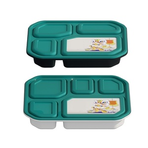 Boîte à lunch en plastique PP épaissie commerciale boîte à lunch jetable boîte d'emballage à emporter de qualité alimentaire à quatre grilles à cinq grilles - Product Image 1