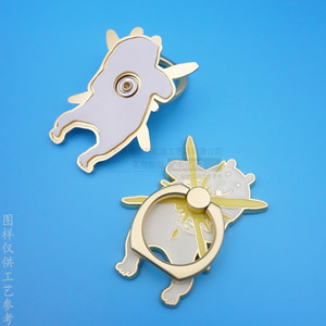 Custom Metal Ring Holder Cartoon Shape Zinc Alloy Gold Desk Mobile Phone <b>Stand</b> Adhesive Mount - Product Image 2