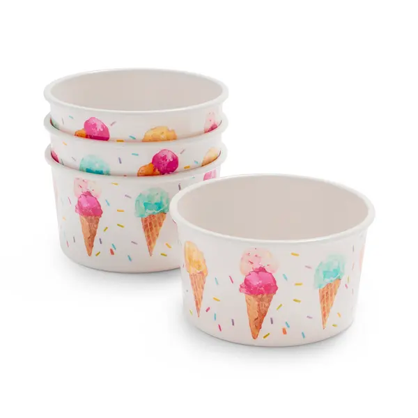 5oz 150ml Ice Cream Bowl individuell bedrucktes Logo Einweg-Papiers chale Verpackung für Eisdiele 5 Unzen Papiers chale