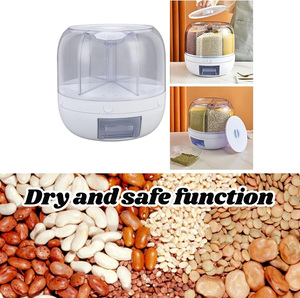 Airtight PP+PET Food <b>Storage</b> <b>Container</b> 360 Degree Grain Dispenser 3-6L Capacity <b>Kitchen</b> Use - Product Image 4