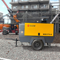 Compresseur d'air monté sur remorque à vis rotative chinoise Glgw 375 Cfm avec moteur Cummins pour marteau perforateur minier, prix pour le marché péruvien