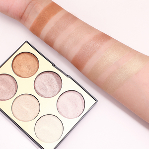 Venta al por mayor maquillaje de cara contorno bronceador 6 polvos prensados Rosa colores resaltador paleta - Product Image 1
