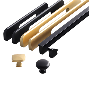 Furniture Hardware Kitchen Cabinet Cupboard Dresser Wardrobe Drawer <strong>Door</strong> Gold Black Modern Pull Handles - Product Image 4