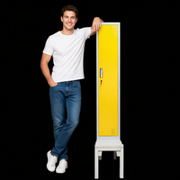 Casier de rangement métallique moderne avec banc pliant – Robuste pour chambre, salon, salle de sport, appartement, salle à manger, entrepôt