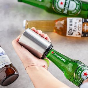Wholesale Stainless Steel Wine Bottle Opener Portable Magnetic Automatic Press Metal Beer Openers - Product Image 1