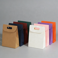 Sachet en papier à soufflets latéraux, recyclable, pour emballage cadeau, pochette autoportante, idéal pour les magasins de vêtements et la promotion en détail