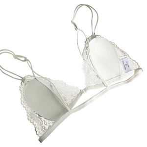 Soutien-gorge triangle à fermeture avant style français, sans armatures, bretelles fines, dos élégant, noir, blanc, vert, violet, en tissu nylon - Product Image 5