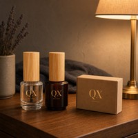 Flacon cosmétique vide de 1 ml avec bouchon en bois de bambou et applicateur pinceau, rechargeable, pour sérum et huile, vente en gros personnalisée