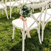 Chaises empilables en résine blanche à dossier croisé, durables, pour mariage, banquet, réception, hôtel, restaurant