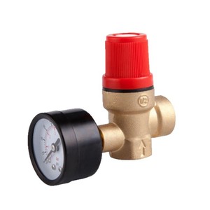 วาล์วนิรภัยทองแดง 1/2 นิ้ว แบบเกลียวสำหรับระบบน้ำพร้อมเกจวัดแรงดัน - Product Image 3