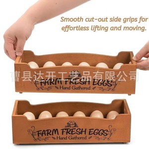 Wooden Egg Storage Box Stackable Single Layer For <b>Kitchen</b> Home Use - Product Image 3