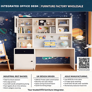 <strong>UK</strong> Design RTA <strong>Computer</strong> <strong>Desk</strong> with Bookshelf E0 Eco Board Multi-functional bulk OfficeFlat Pack for Low Shipping Cost - Product Image 1