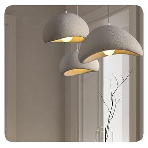 Abat-jour <span class=keywords><strong>en</strong></span> résine de style nordique, luminaires suspendus <span class=keywords><strong>en</strong></span> corde, éclairage de plafond de salle à manger, suspension simple - Product Image 2