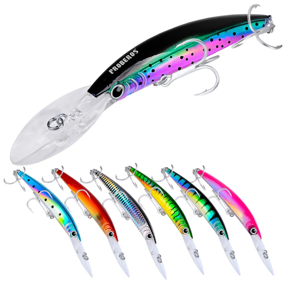 17cm 27g yüksek kalite 10 renkler büyük dil yapay sert yem Minnow balıkçılık Lures