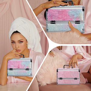 <span class=keywords><strong>Estuche</strong></span> <span class=keywords><strong>de</strong></span> Maquillaje Portátil <span class=keywords><strong>de</strong></span> Aluminio, Caja <span class=keywords><strong>de</strong></span> Almacenamiento <span class=keywords><strong>de</strong></span> Cosméticos <span class=keywords><strong>de</strong></span> Viaje con Espejo <span class=keywords><strong>para</strong></span> <span class=keywords><strong>Niñas</strong></span>, Organizador <span class=keywords><strong>de</strong></span> Joyería, Manualidades y Artículos <span class=keywords><strong>de</strong></span> <span class=keywords><strong>Uñas</strong></span> - Product Image 4