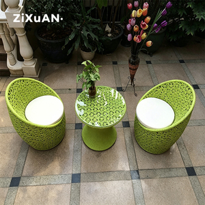 Conjunto de Muebles de Jardín de <span class=keywords><strong>Ratán</strong></span>, Económico, para Todo Clima, Moderno, Simple, de Ocio, con Sillas Combinadas, Mesa Redonda y Tres Sillas - Product Image 3